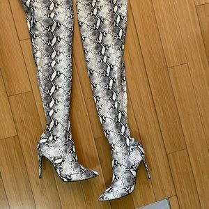 Steve Madden Snakeskin Thigh High Boots